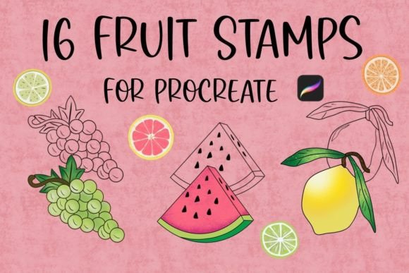 16 Fruit Stamps for Procreate: A Fresh Design Toolkit