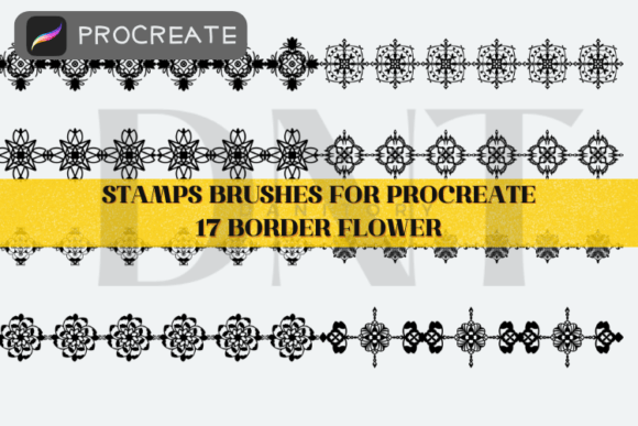 17 Border Flower Stamp Brushes: Instant Design Flair