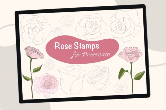 24 Rose Procreate Brush Stamps: Speed Up Your Floral Design
