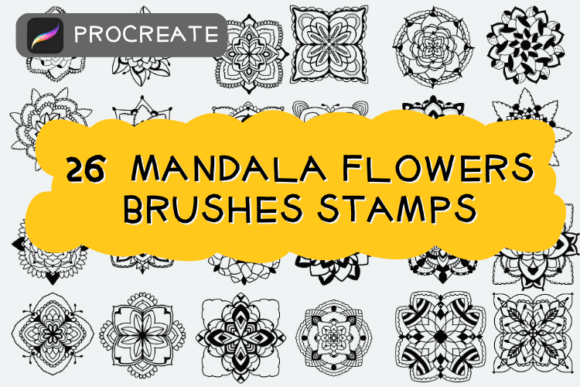 26 Mandala Flowers Brushes Stamps for Procreate