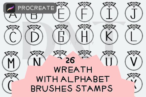 26 Wreath with Alphabet Brushes: Elevate Your Procreate Designs