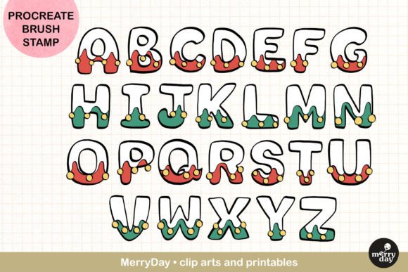 ABC Procreate Brush Stamp Xmas Theme: Your Festive Design Toolkit