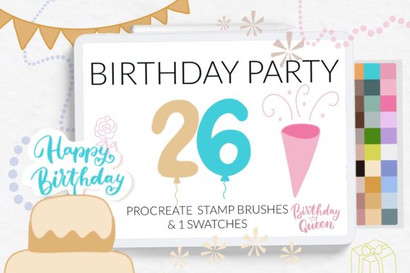 Birthday Stamps & Procreate Air Balloon Brushes