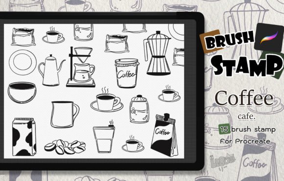 Doodle Coffee Cafe Brush Stamp: A Creative Toolkit for Procreate