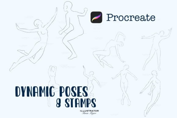 Dynamic Poses Procreate Stamp: Infuse Your Art with Life