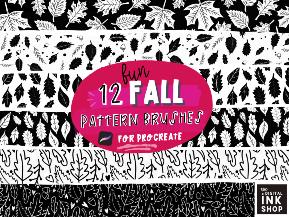 Elevate Your Autumn Art with 12 Fall Pattern Procreate Brushes