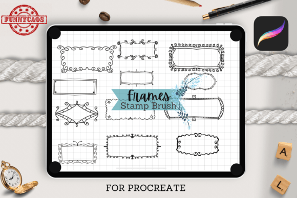 Frame Stamp Brushes & Procreate Stamps: Your Shortcut to Creative Efficiency