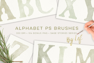 Handpainted Style: Photoshop Brushes Alphabet & Green Bonus