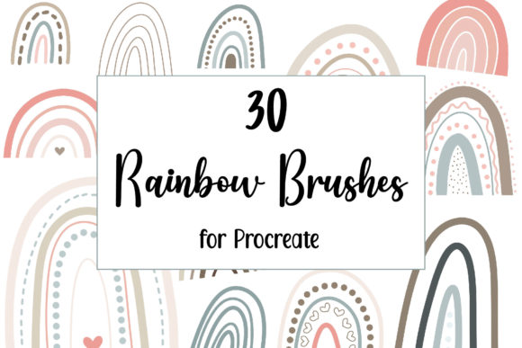 Infuse Your Projects with Handmade Charm: 30 Procreate Boho Rainbows