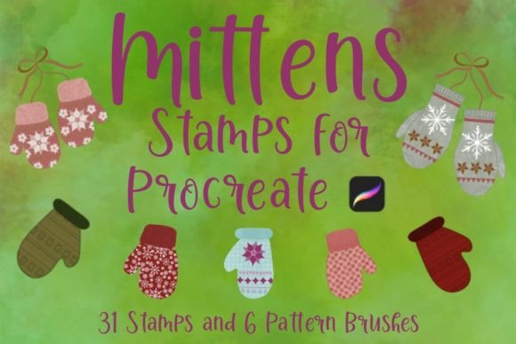 Mittens Stamp Set for Procreate: Cozy Winter Design Assets
