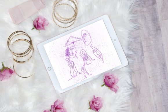 Modern Line Art Woman: 42 Procreate Stamps for Creative Pros