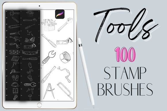 Procreate Construction Tools Stamps: 100 Brushes for Authentic Design