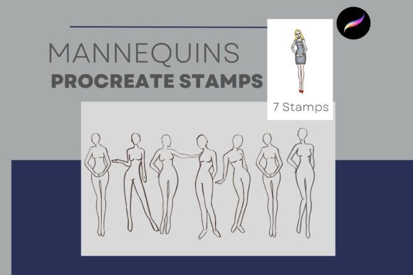 Procreate Mannequin Stamps X 7: Streamline Your Digital Illustration