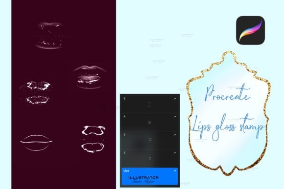 Procreate Realistic Lip Gloss Stamps: Instant Glamour for Digital Artists