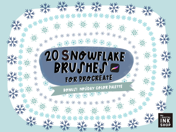 Snowflake Procreate Brushes - Handdrawn