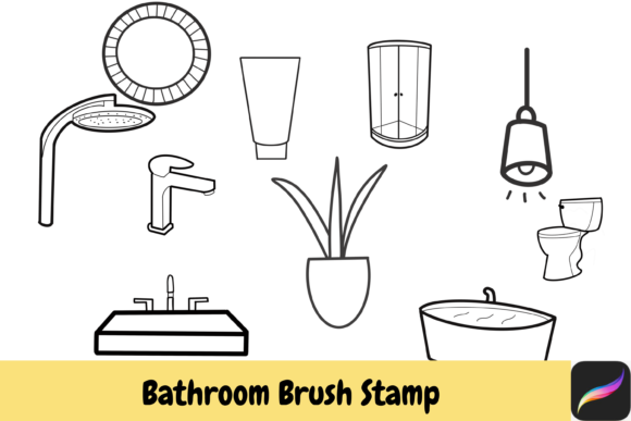 Unleash Your Creativity with Bathroom Procreate Brush Stamps IPAD