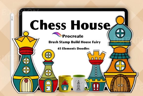 Unlock Whimsical Design with Chess House Fairy Brush Stamp Procreate