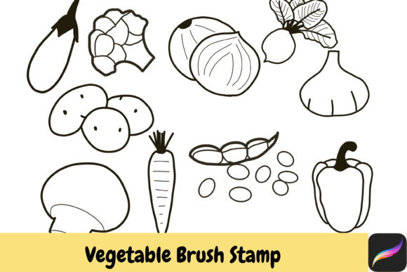 Vegetable Procreate Brush Stamps IPAD for Your Crafts
